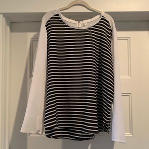 Black and white stripped blouse